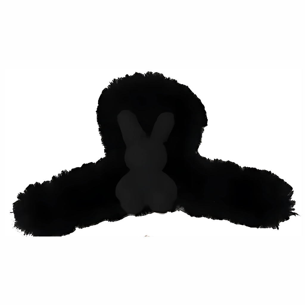 Faux Fur Bunny Hair Claw | Black