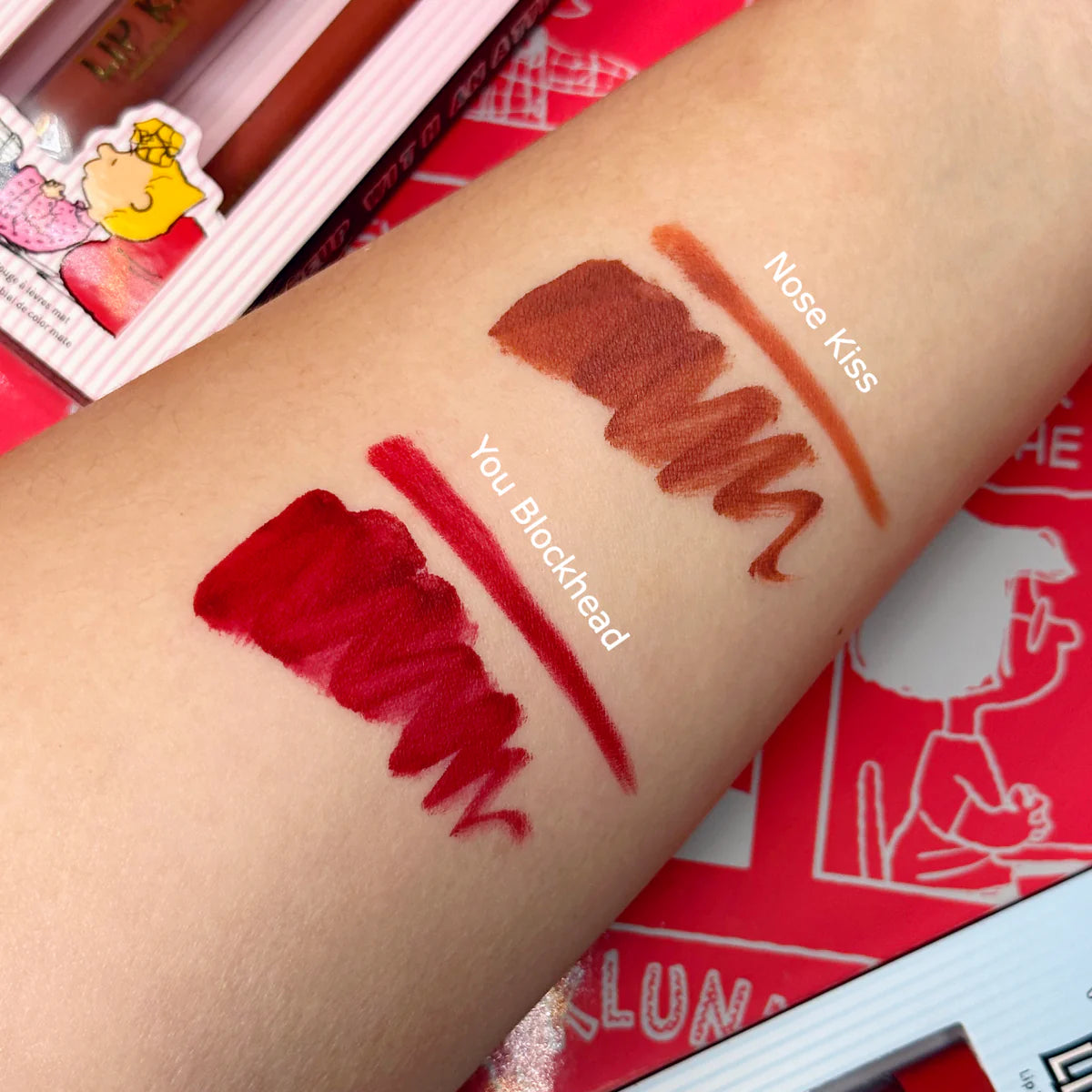 RUDE Peanuts Lip Kit - Lip Liner + Matte Lip Color - Nose Kiss