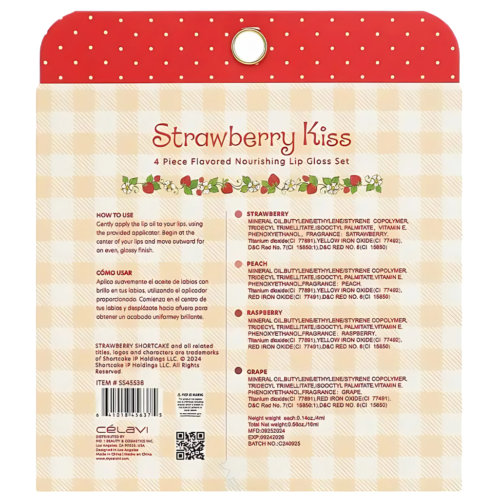 CÉLAVI Strawberry Kiss Lip Gloss Set — 4 Full Sized