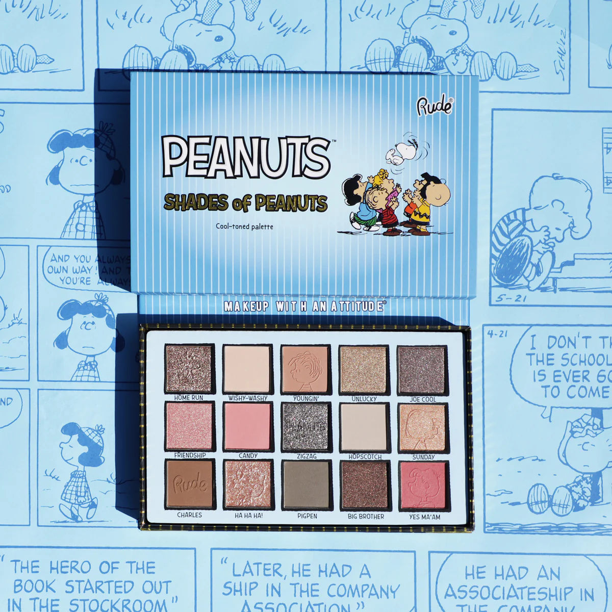 RUDE Shades of Peanuts Eyeshadow Palette - Cool-Toned