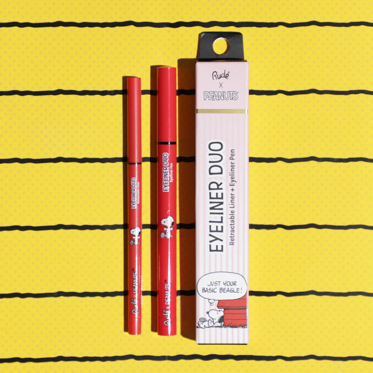 RUDE Peanuts Eyeliner Duo - Retractable Liner + Eyeliner Pen