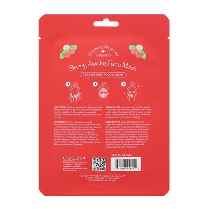 Celavi Strawberry Shortcake Berry Awake Face Mask