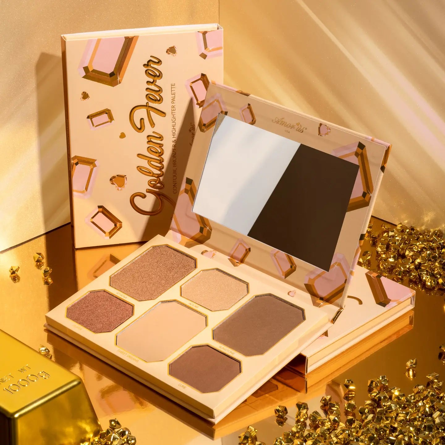 AMORUS USA Golden Fever - Contour & Highlighter Palette