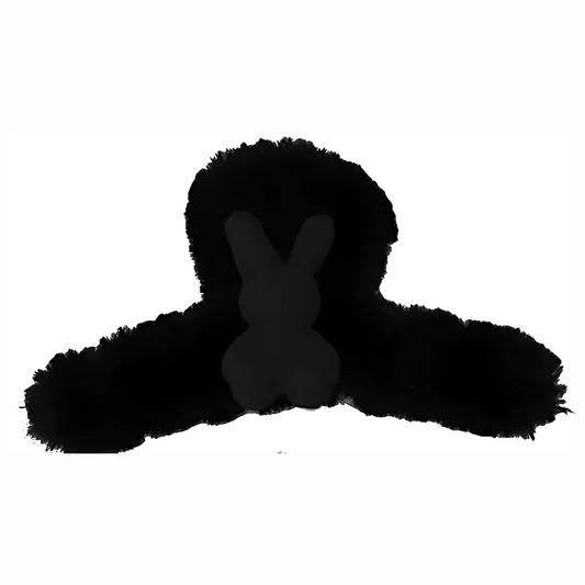 Faux Fur Bunny Hair Claw | Black