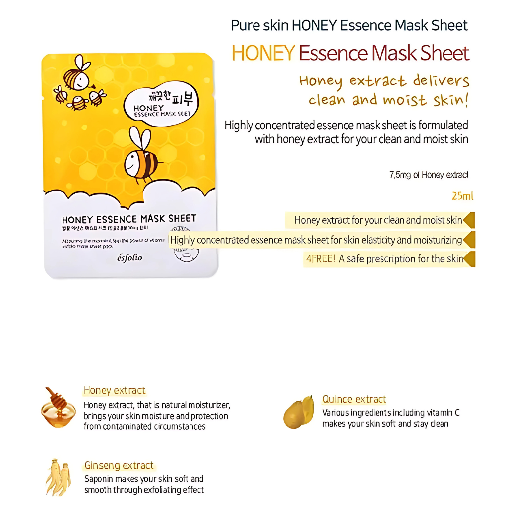 ESFOLIO Essence Sheet Mask | Honey